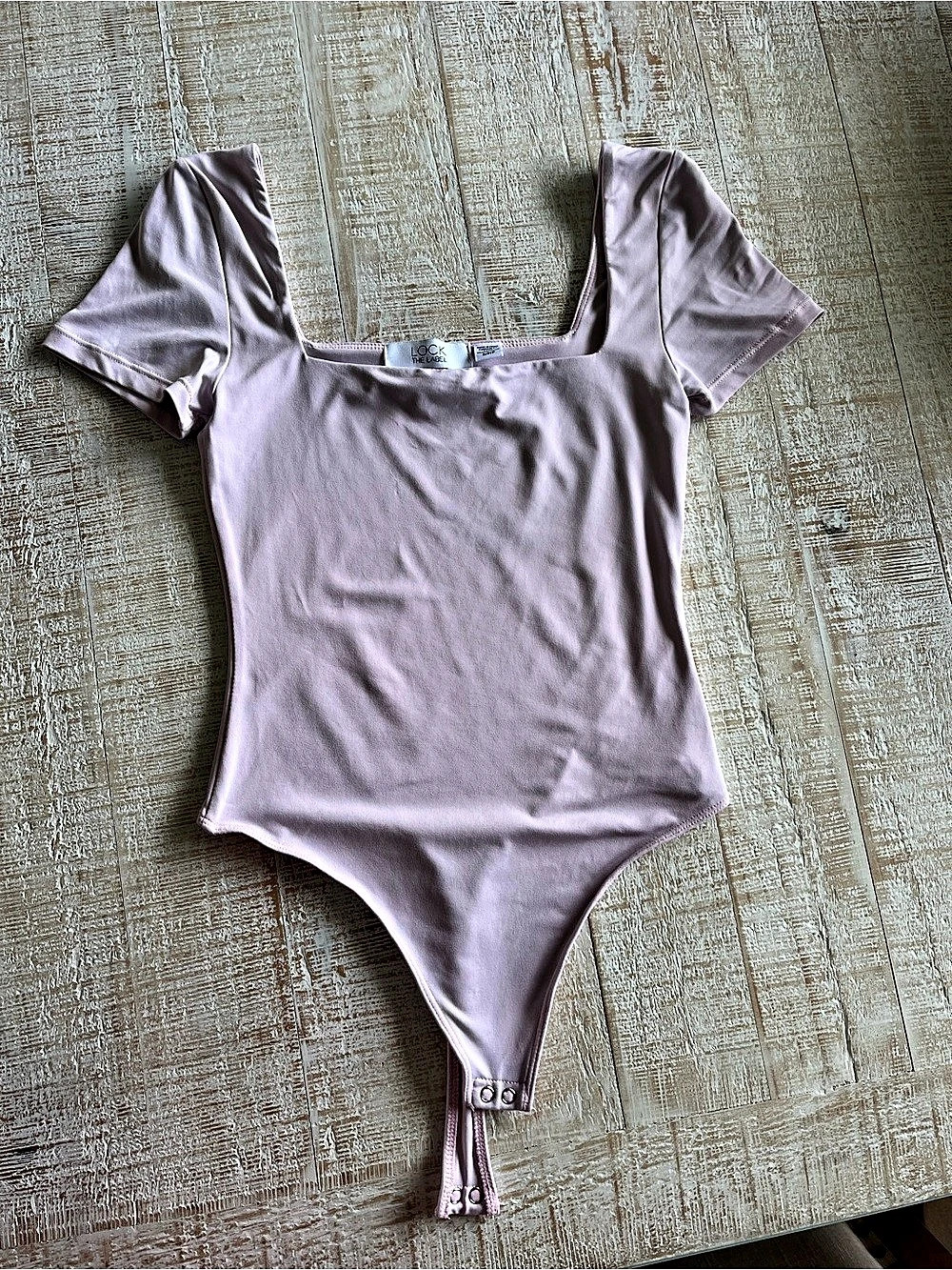 Lock The Label Square Neck Bodysuit in Pink Size Small Like New